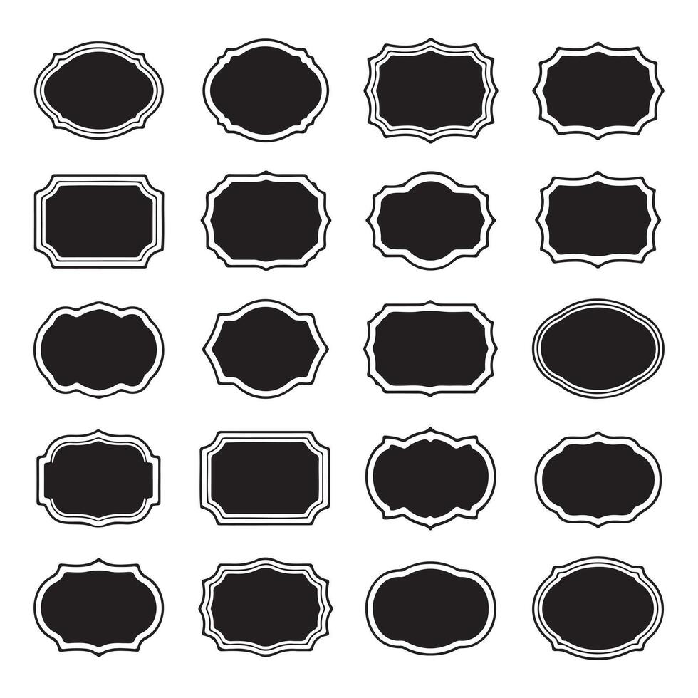 Set of Black and White Ribbons, Shields, Laurels, and Familia Text vector