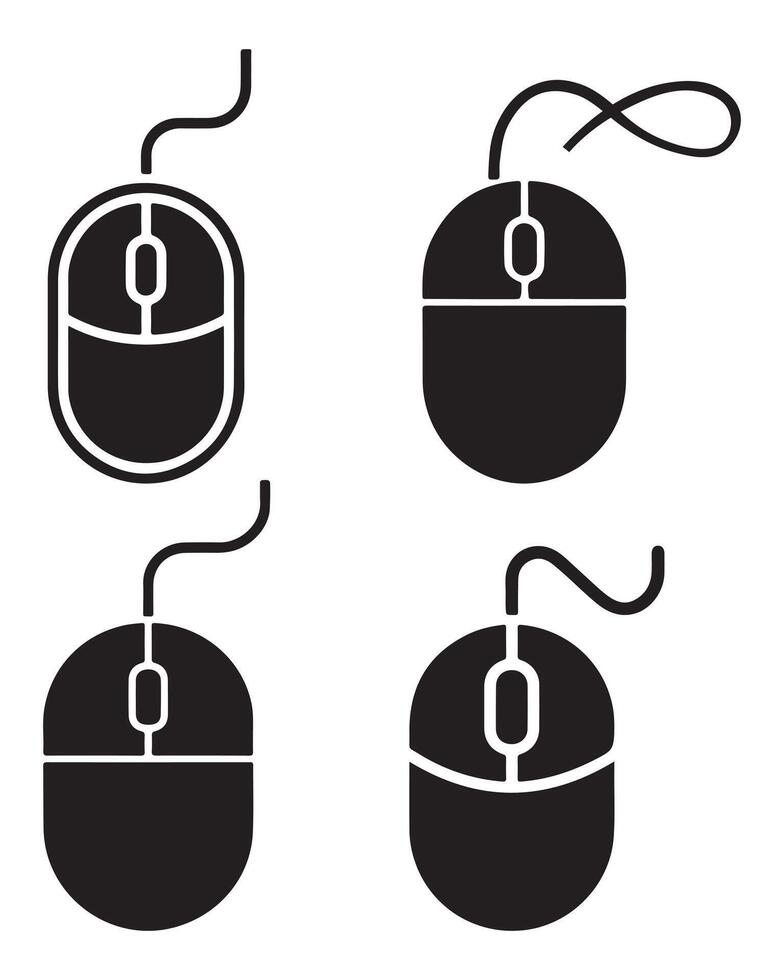 Four Simple Black Computer Mouse Icons vector