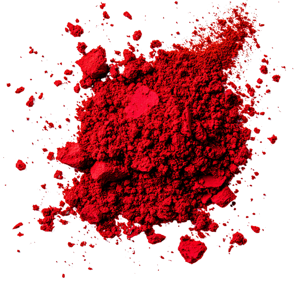Vivid paprika powder spread out in natural random form Isolated on transparent Background png