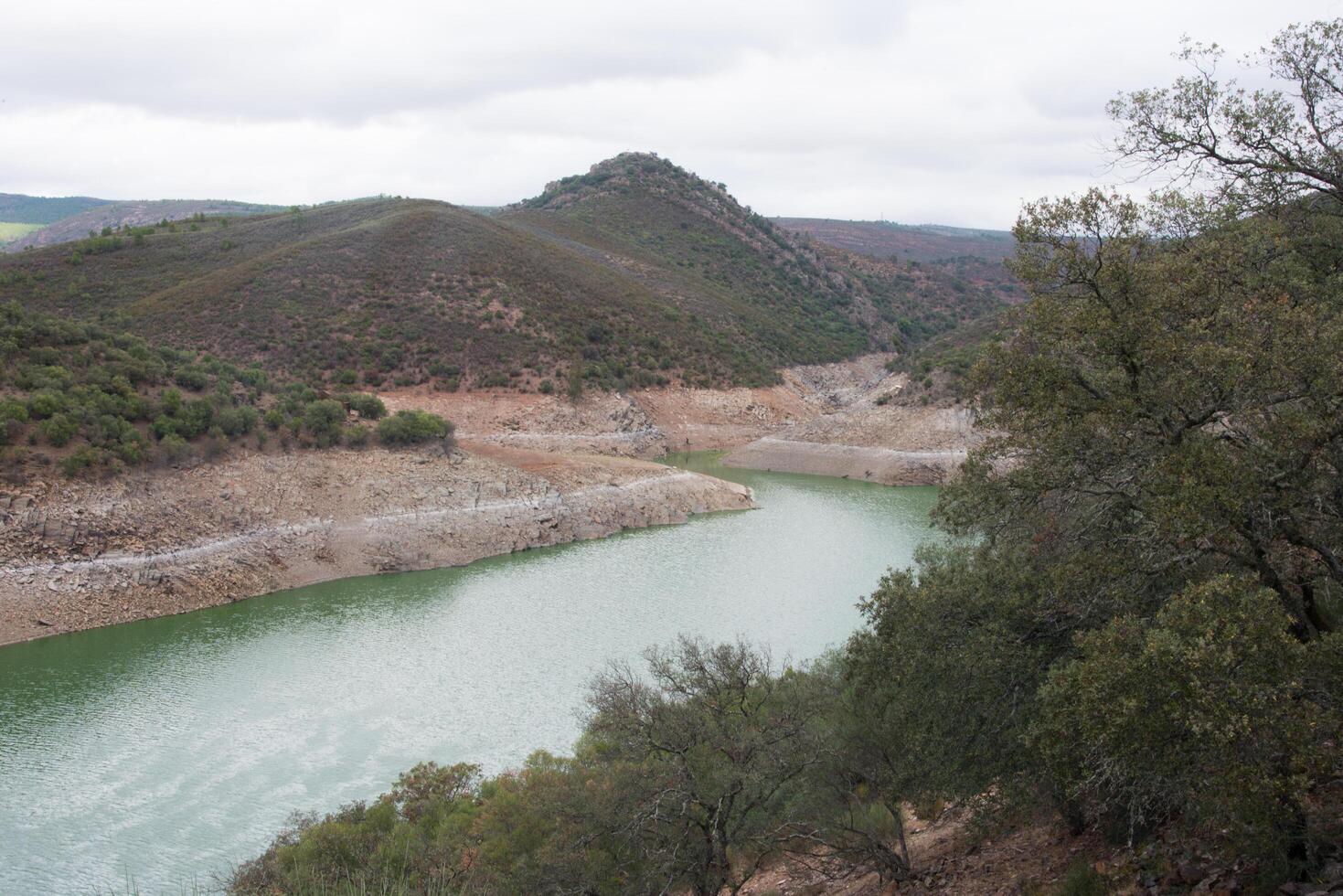 Aerial view of Tagus river flowing along Monfrague National Park photo