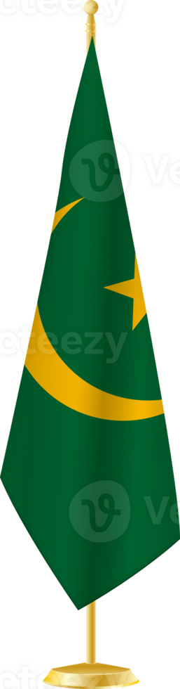 Mauritania flag on a flag stand png