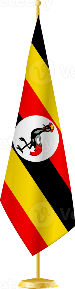 Uganda flag on a flag stand png