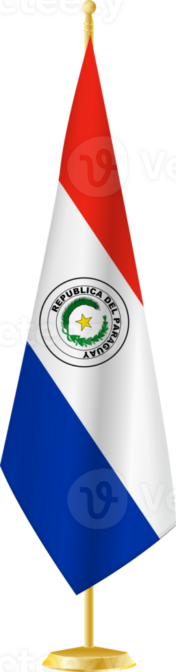 Paraguay flag on a flag stand png