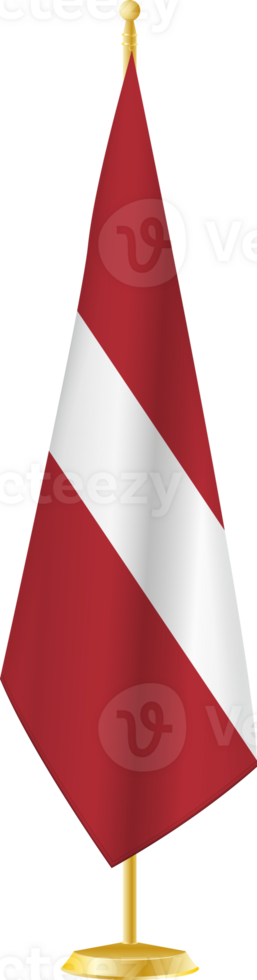 Latvia flag on a flag stand png