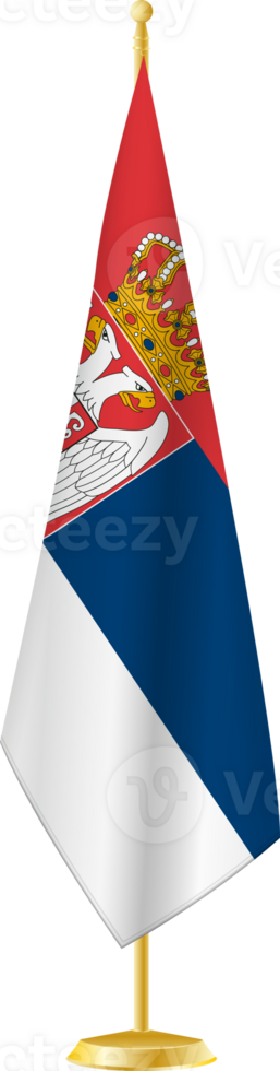 Serbia flag on a flag stand png