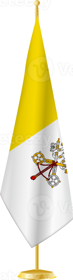 Vatican City flag on a flag stand png