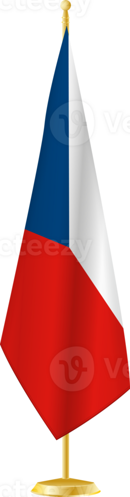 Czech Republic flag on a flag stand png