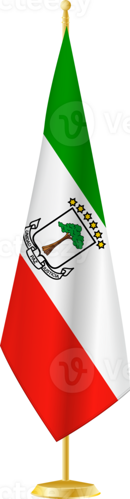 Equatorial Guinea flag on a flag stand png