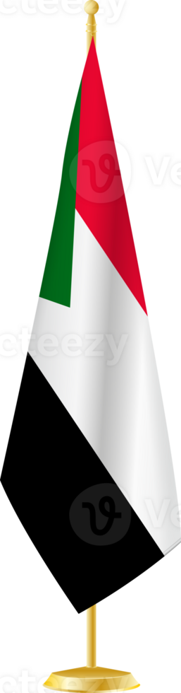 Sudan flag on a flag stand png