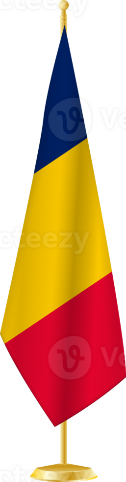 Chad flag on a flag stand png