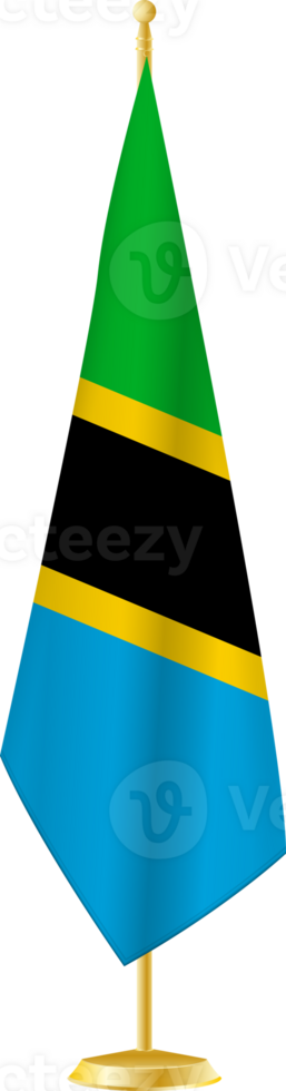 Tanzania flag on a flag stand png