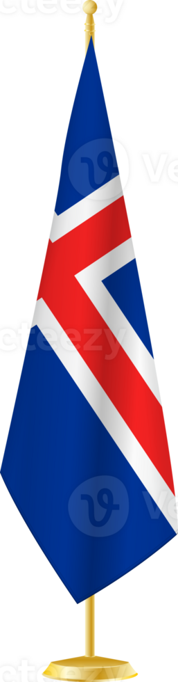 Iceland flag on a flag stand png