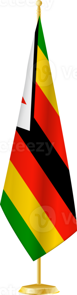 Zimbabwe flag on a flag stand png