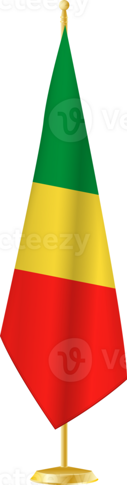 Congo flag on a flag stand png