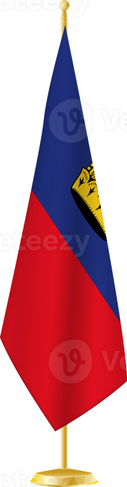 Liechtenstein flag on a flag stand png