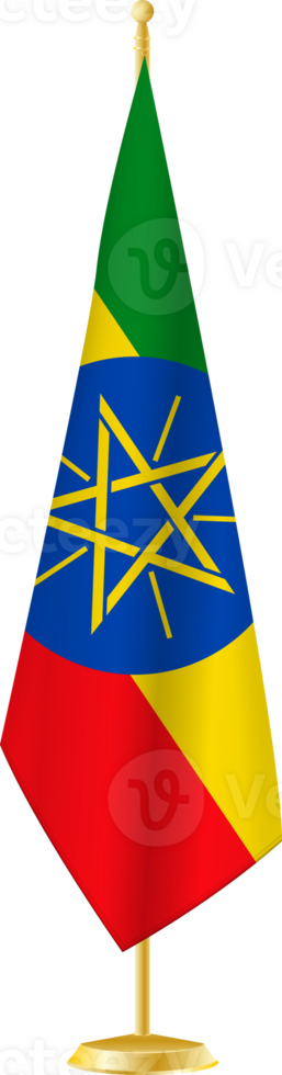Ethiopia flag on a flag stand png