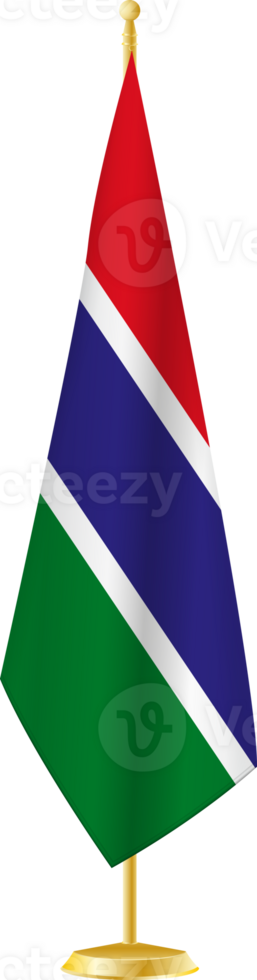 Gambia flag on a flag stand png