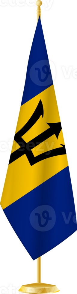 Barbados flag on a flag stand png