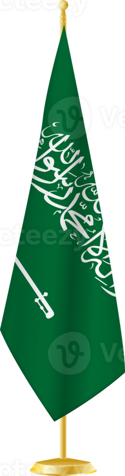 Saudi Arabia flag on a flag stand png