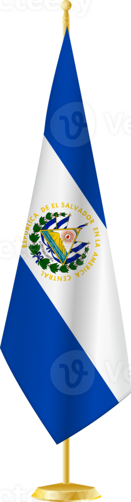 El Salvador flag on a flag stand png