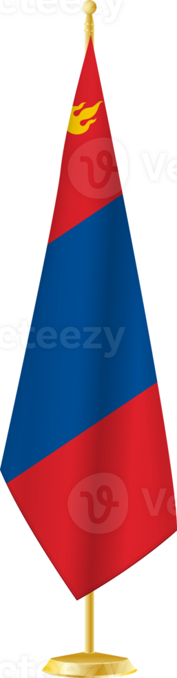 Mongolia flag on a flag stand png