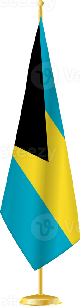 The Bahamas flag on a flag stand png