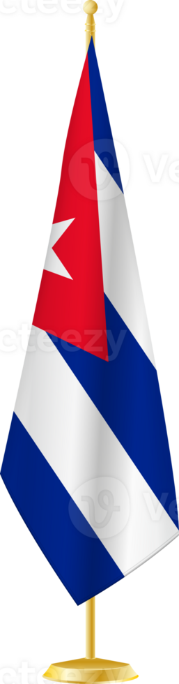 Cuba flag on a flag stand png