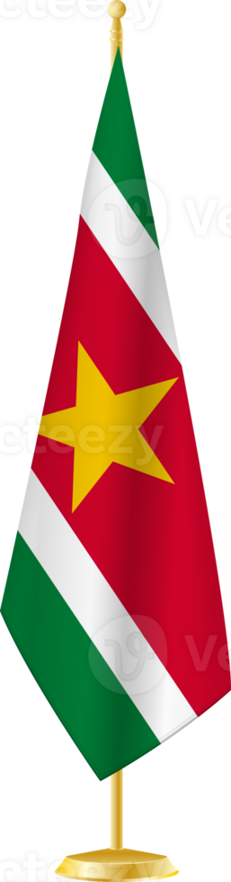 Suriname flag on a flag stand png