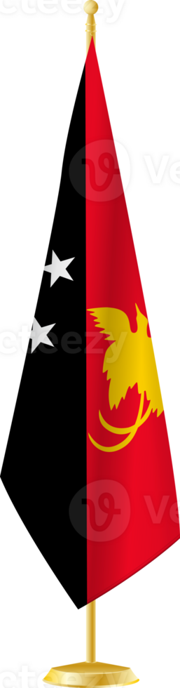 Papua New Guinea flag on a flag stand png