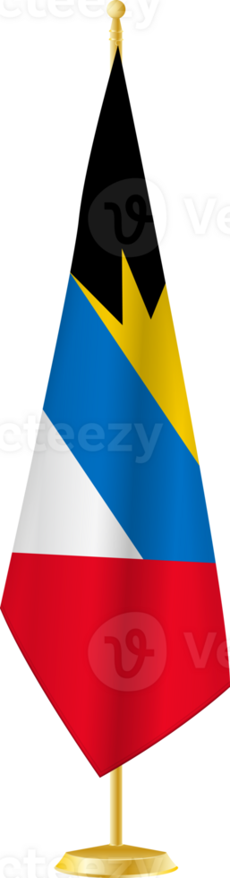 Antigua and Barbuda flag on a flag stand png