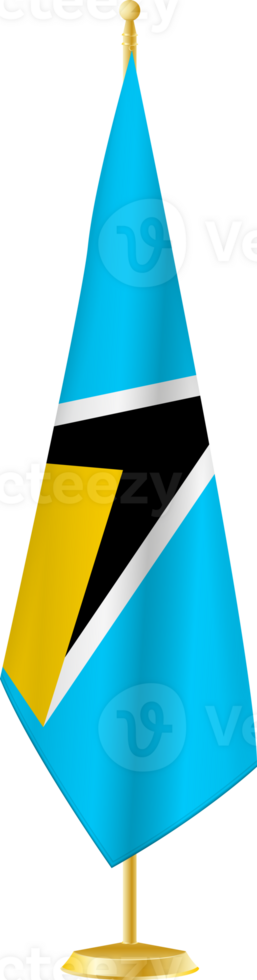 Saint Lucia flag on a flag stand png
