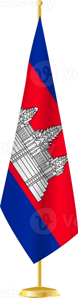 Cambodia flag on a flag stand png
