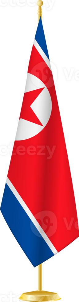 North Korea flag on a flag stand png