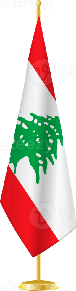 Lebanon flag on a flag stand png