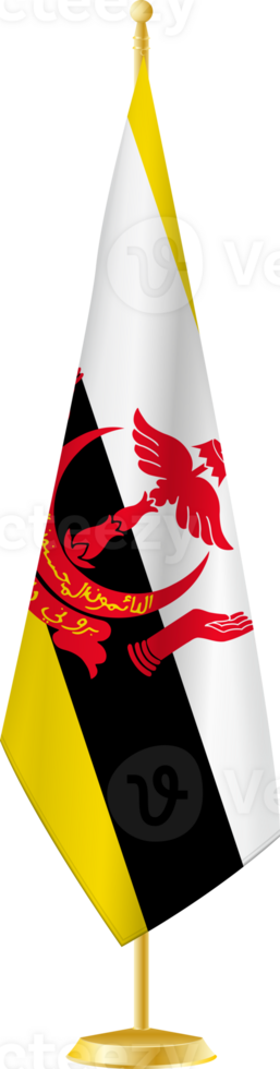 Brunei flag on a flag stand png