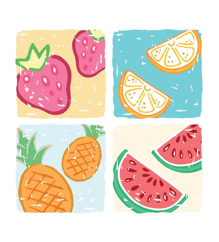 Stylized illustration of a composition with fruits. vector