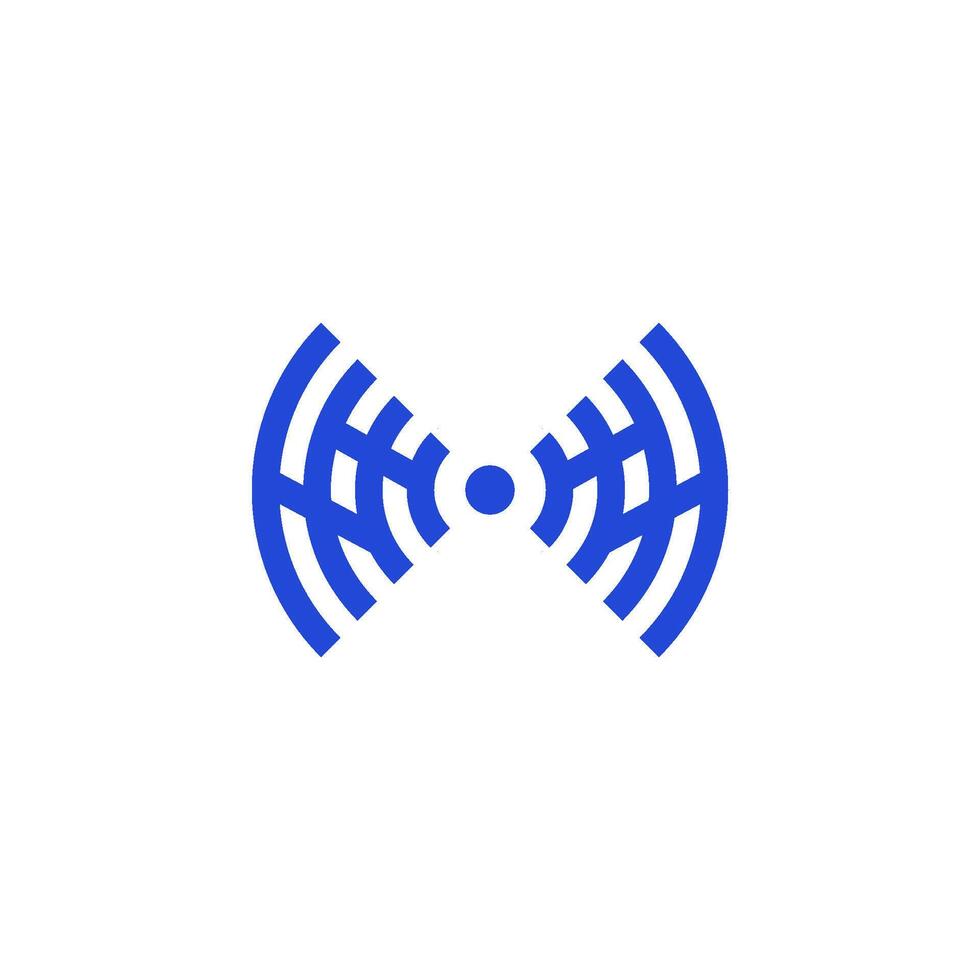 A blue and white logo with a wave pattern vector