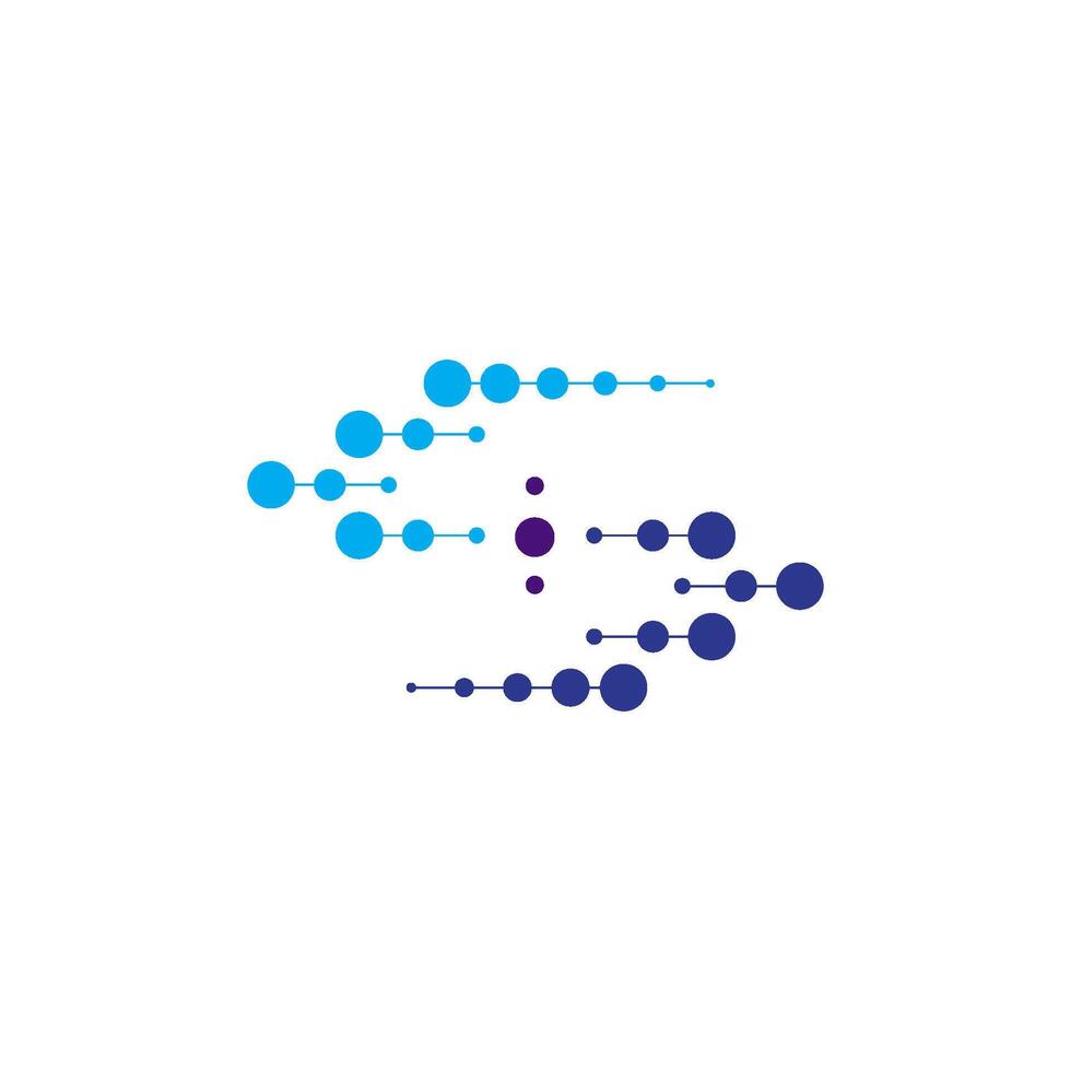 A blue and white logo with dots on it vector