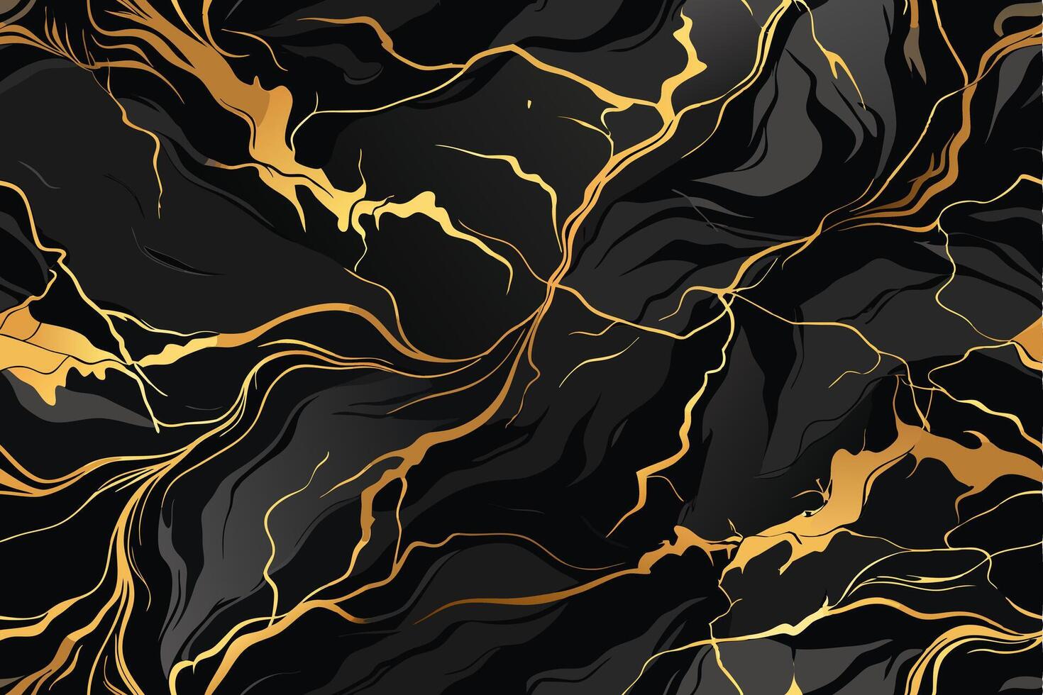 Seamless premium golden and black marble background. illustration. vector