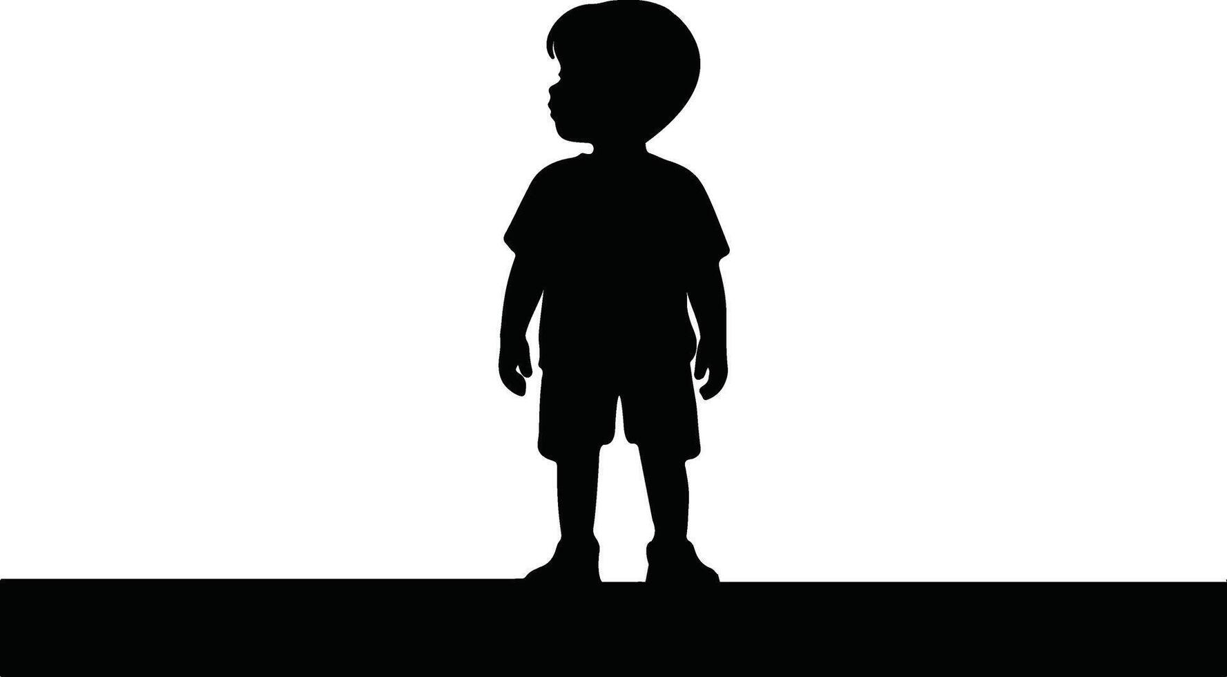 Silhouette of a child looking upward vector