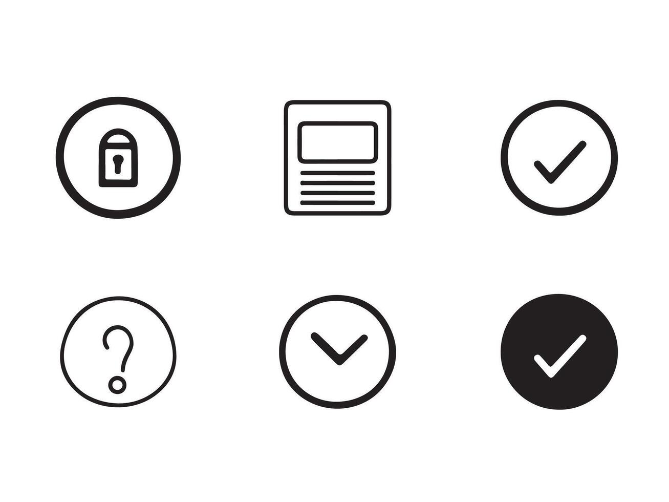 Set of Simple Line Icons for Security, Information, and Confirmation vector