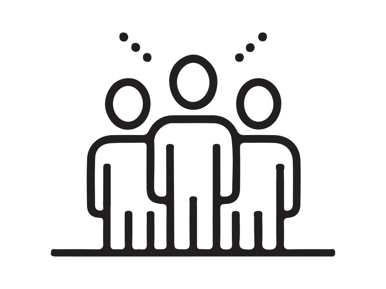 Simple Illustration of Three People Standing Together vector