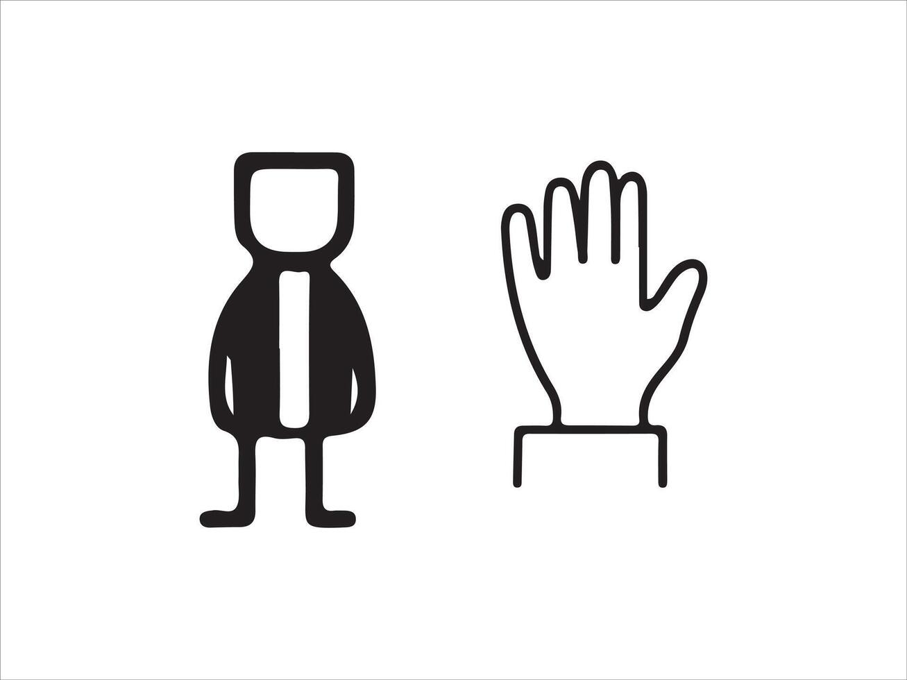 Simple illustration of a person raising a hand vector