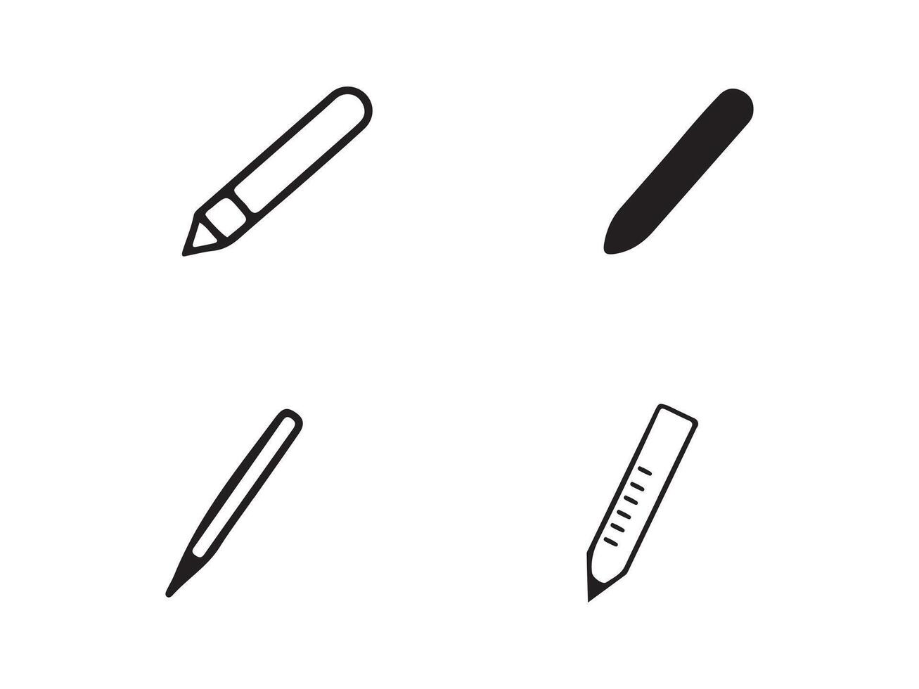 Simple Illustration of Various Writing Utensils vector