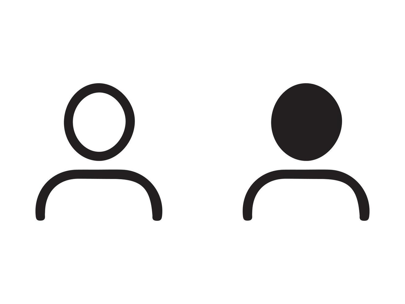Two Simple User Icons in Black and White vector