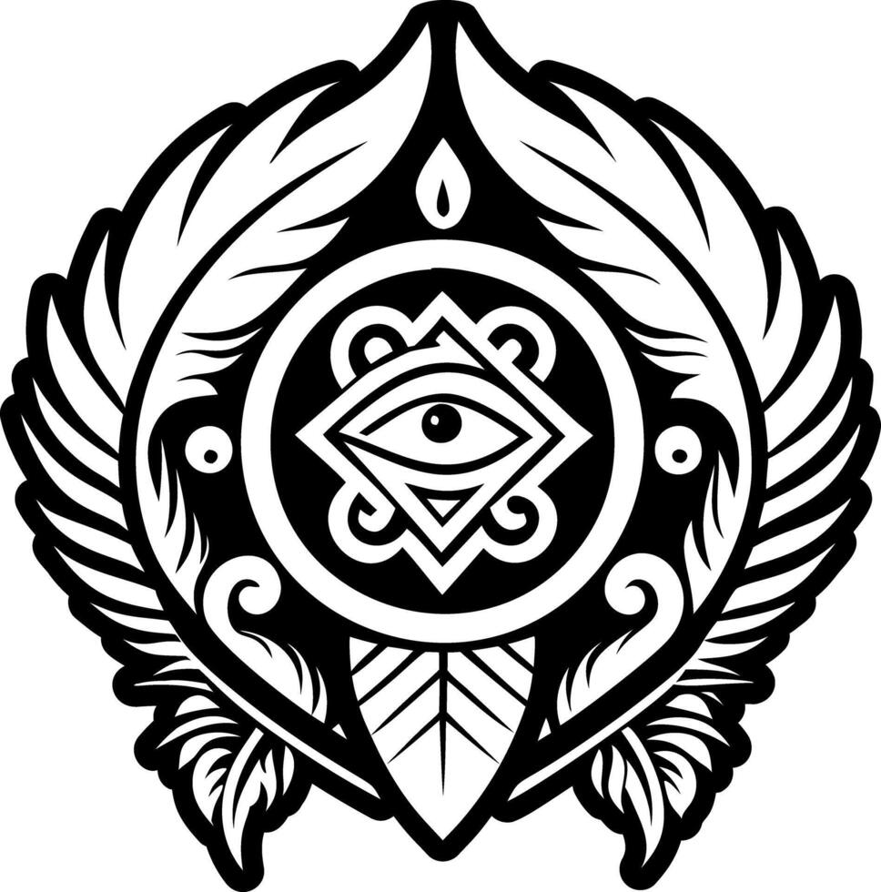 A solid style icon of sacred vision tattoo vector