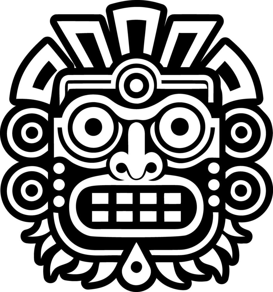 A solid style icon of mexican god tattoo vector