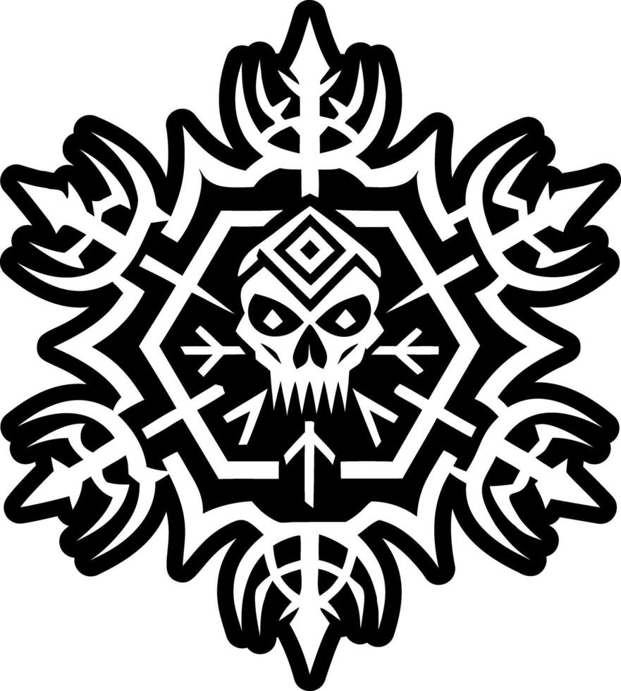 A glyph style icon of shaman skull symbol vector
