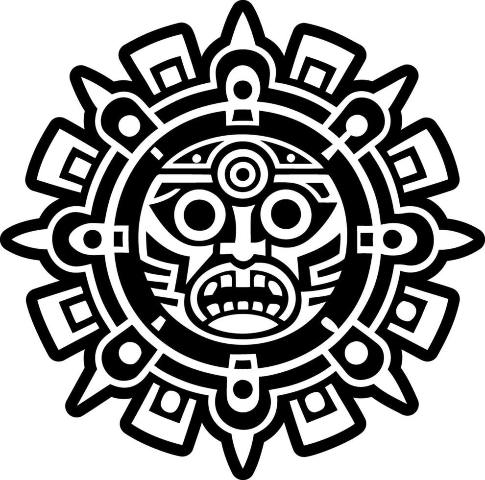 A solid style icon of sun deity symbol vector