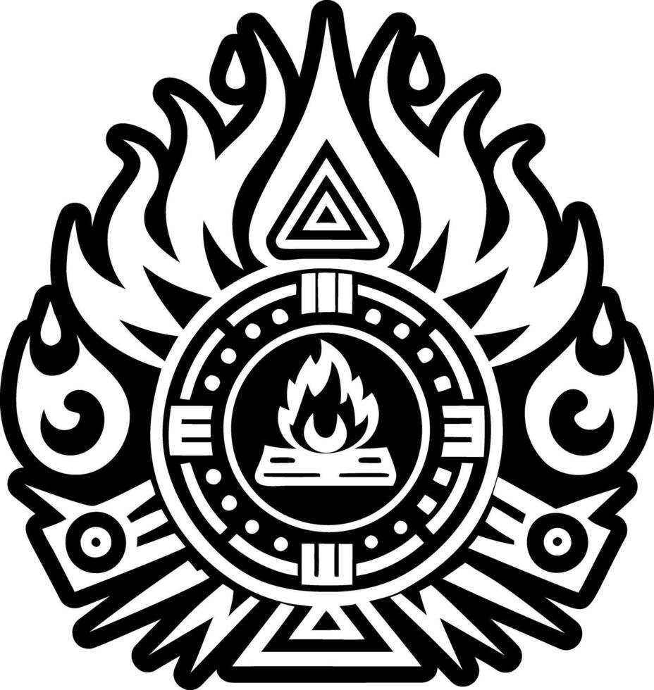 A solid style of sacred fire symbol vector